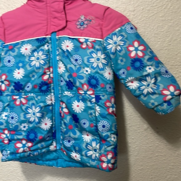 Rugged Bear Girls Blue Floral Winter Jacket. Very Good Condition. Size 24M. - Picture 5 of 16